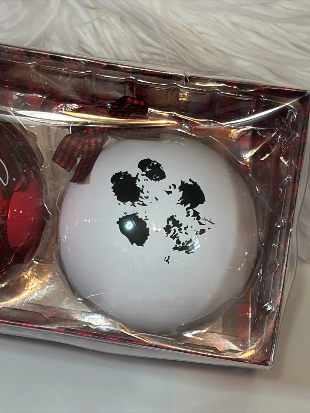 Rae Dunn “Best Friend” Set of Two Dog-Themed Glass Ornaments NWT